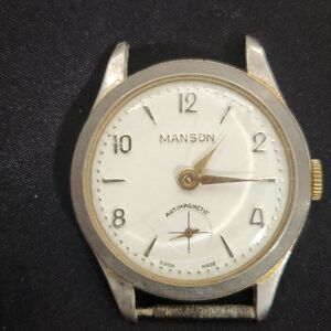 Vintage Mason Men's Two-Tone Silver and Gold Watch Face - White Dial